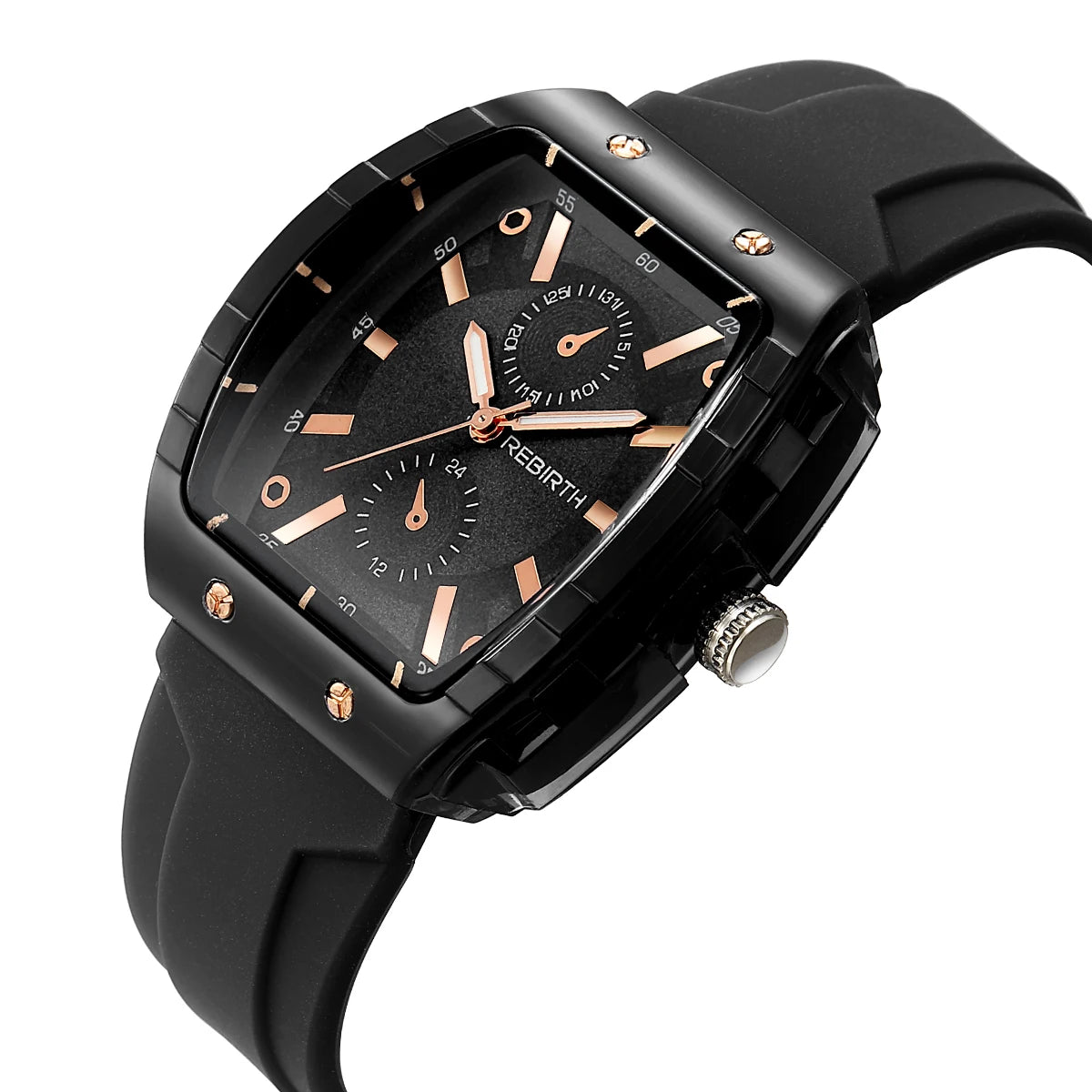 Affordable Macaron-Colored Barrel-Shaped with Silicone Strap Watch