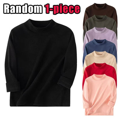 1/2/3piece Autumn And Winter Thick Warm Mid Neck Hoodie