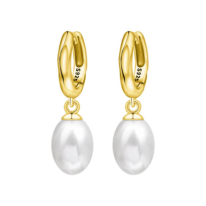 925 Sterling Silver Simple Gold U-shaped Earrings