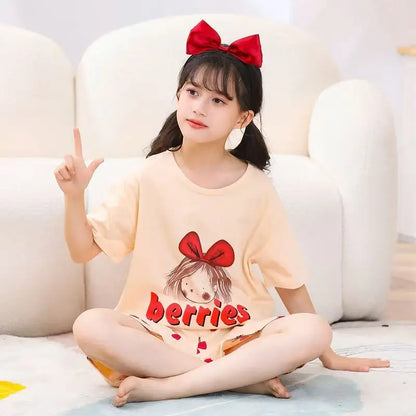 New Teens Baby Girl Cotton Pajamas Sets
