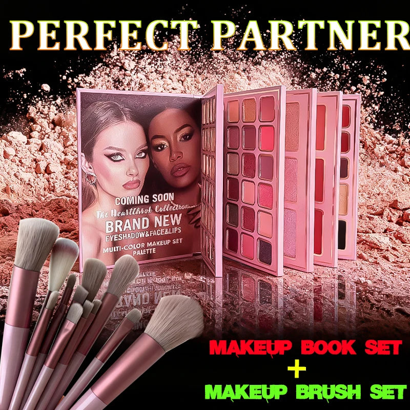 78 Colors Multi Makeup Palette with Brushes Matte Shimmer Eyeshadow Blush