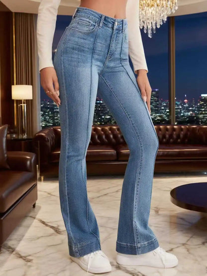 Gray Stretch Flared Slimming Bootcut Jeans Jeans