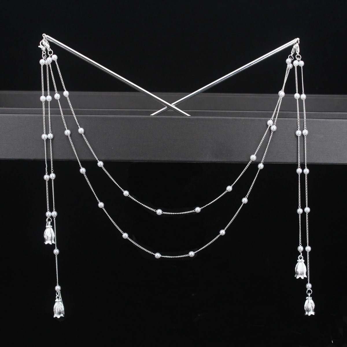 Long Tassel Double Chain Hair Pins Nunchaku Hairpin Chinese Hanfu Hair Stick