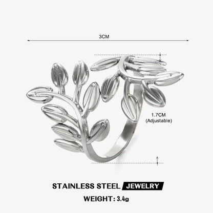 Gold Stainless Steel Heart Metal Hollow Waterproof Rings