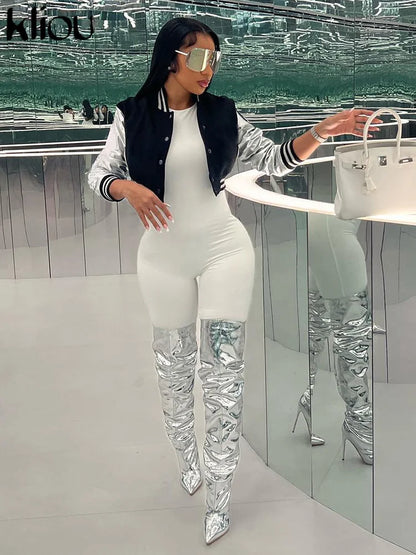 Letter Shape Patchwork Casual Long Sleeve Single Breasted Jacket