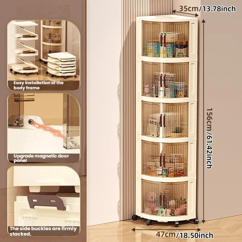 Plastic double-door foldable storage cabinet