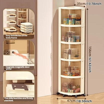 Plastic double-door foldable storage cabinet