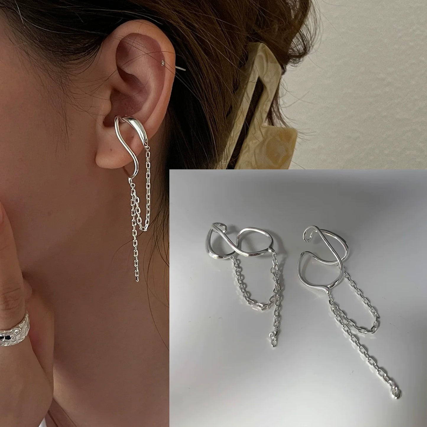 925 Sterling Silver Frosting Hoop Earrings