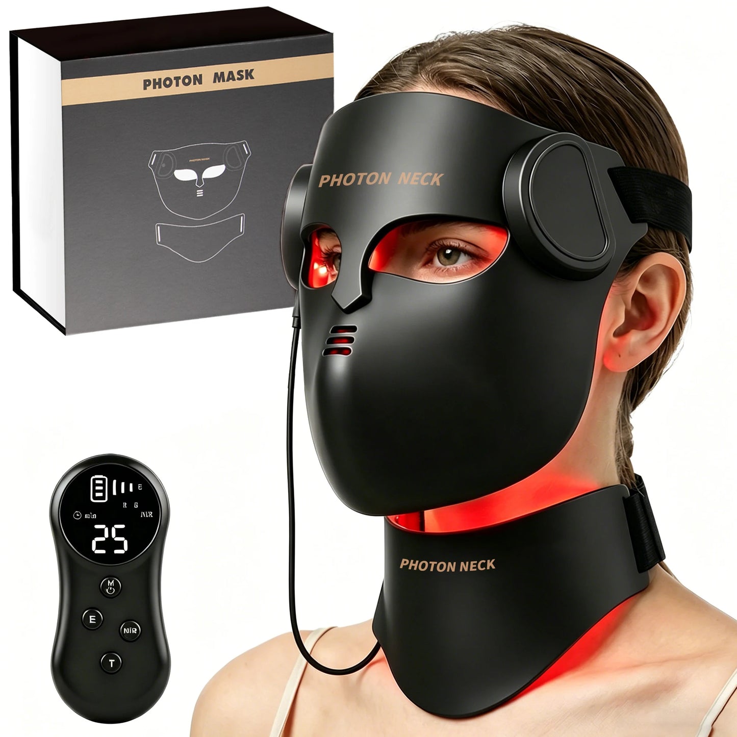 Portable Silicone LED Face Mask 8 Colors LED Red Light Near Infrared Therapy Facial Mask Repair Skin Wireless