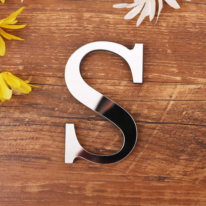 Silver Letter Acrylic 3D Mirror Wall Sticker
