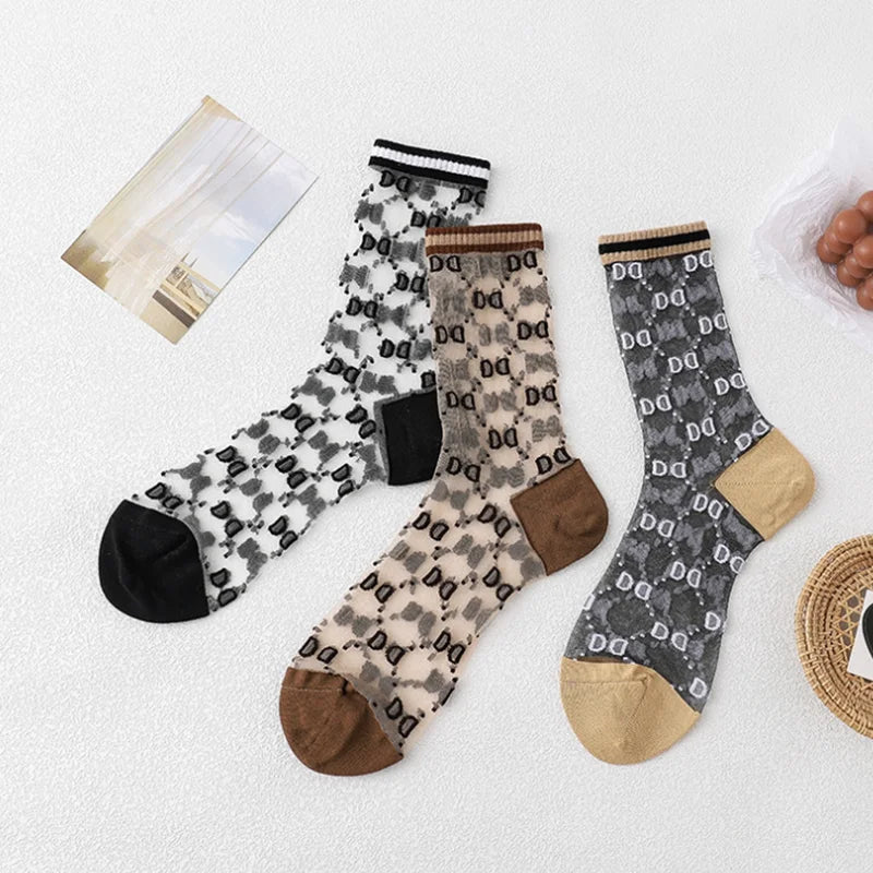 Ultra Thin Lace Funny Mesh Breathable Crystal Socks