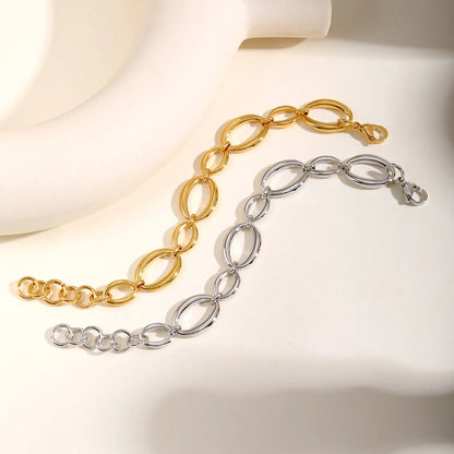 Distinctive Elliptical Hand-made Chain Stainless Steel Bracelets