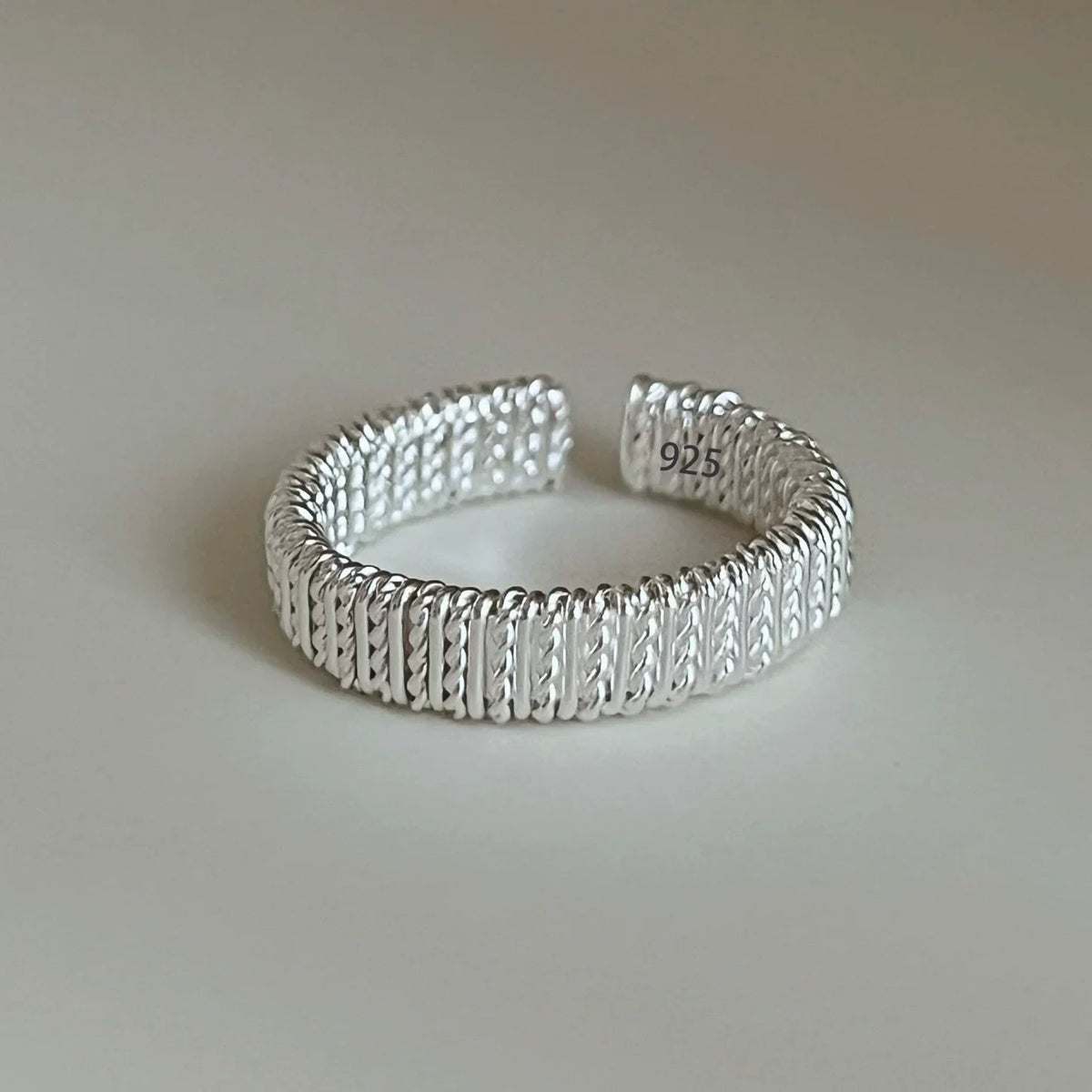 925 Sterling Silver Retro Hollow Wave Punk Hiphop Bohemia Rings