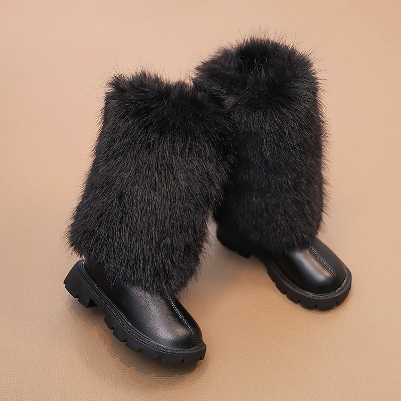 High Warm Princess Leather Soft Soled Anti-Slippery Boots