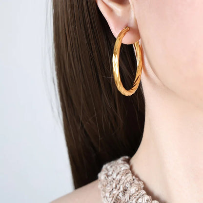 Round Hoop Stainless Steel Earrings