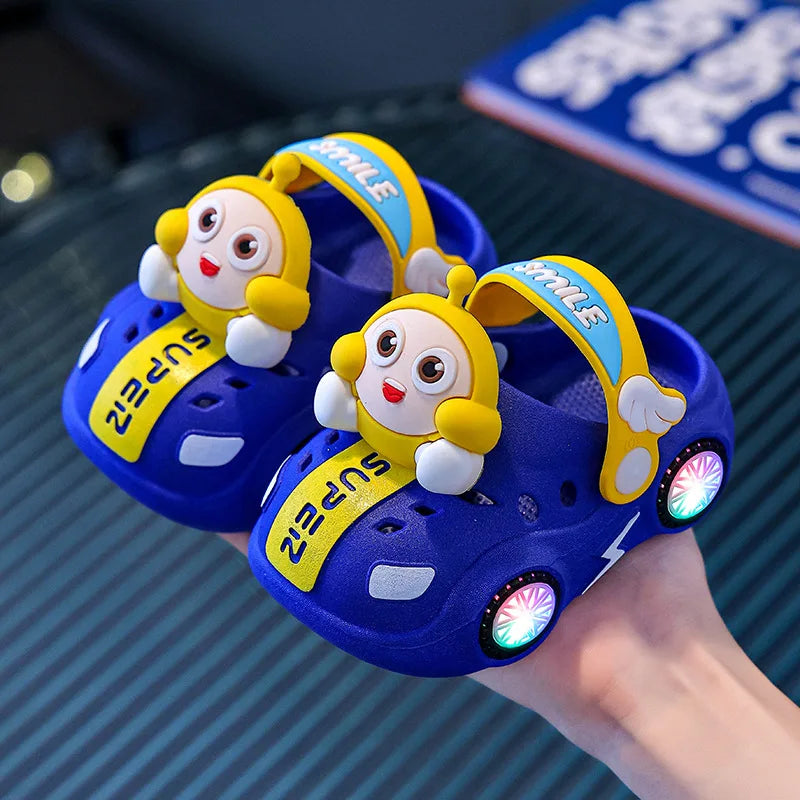 Soft Bottom Anti-Slip Slip-On Car Design Unisex Toddler Slippers