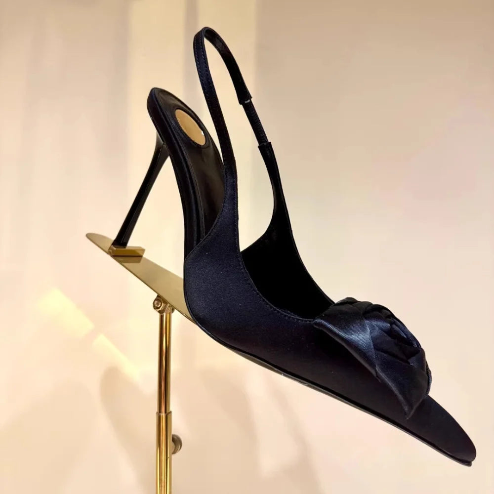 Pointed Flower Stiletto Back Trip Sexy High Heels Sandals