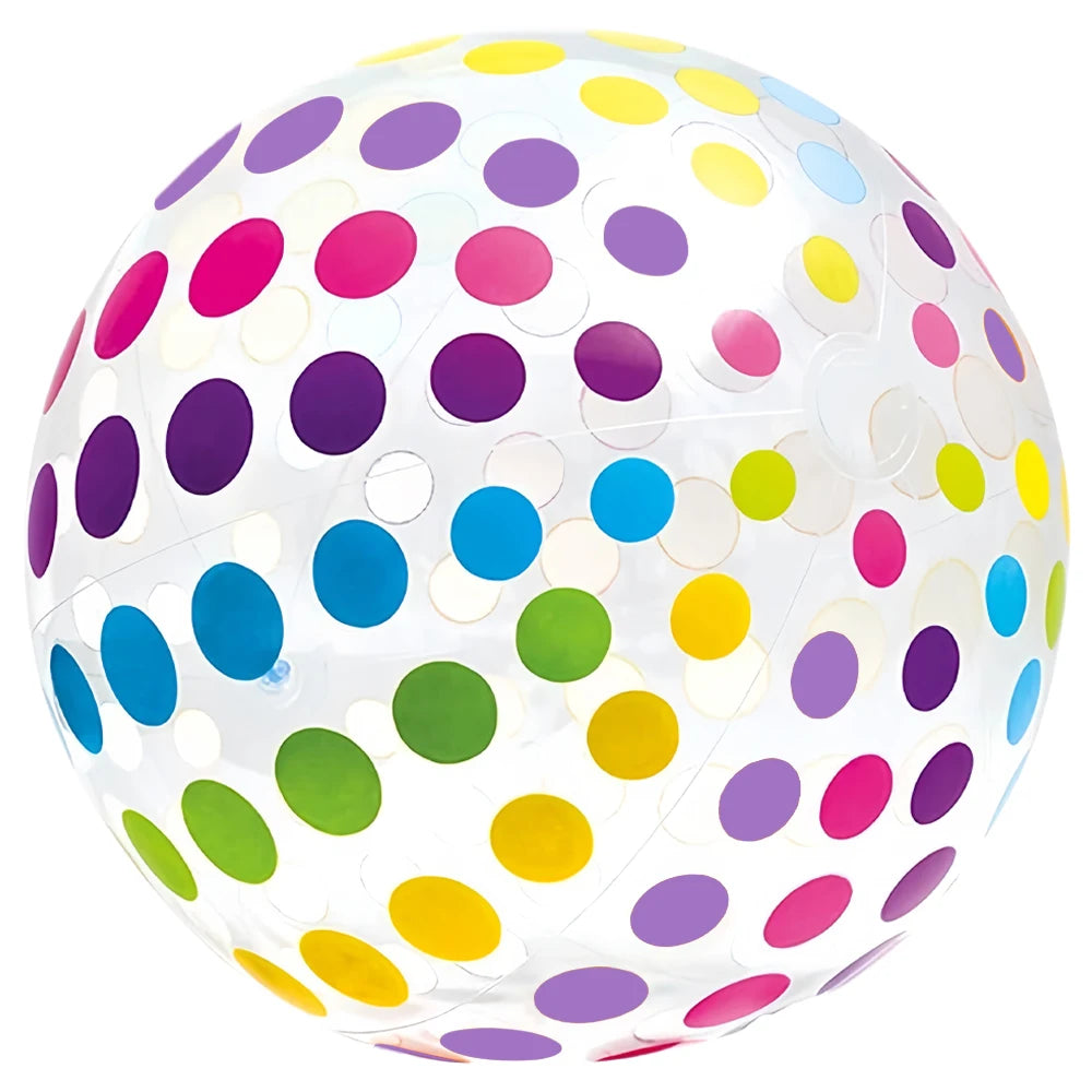 1 lorful Dots & Stripes PVC Inflatable Ball Transparent Printed Toy