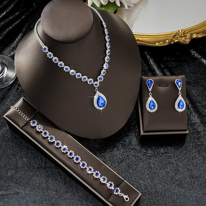 Waterdrop Flower Necklace Jewelry Set