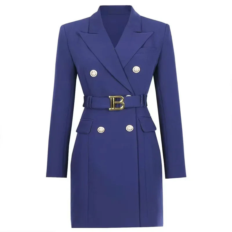Long Sleeve Buttons Double Blazer Jacket