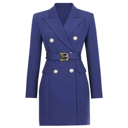 Long Sleeve Buttons Double Blazer Jacket