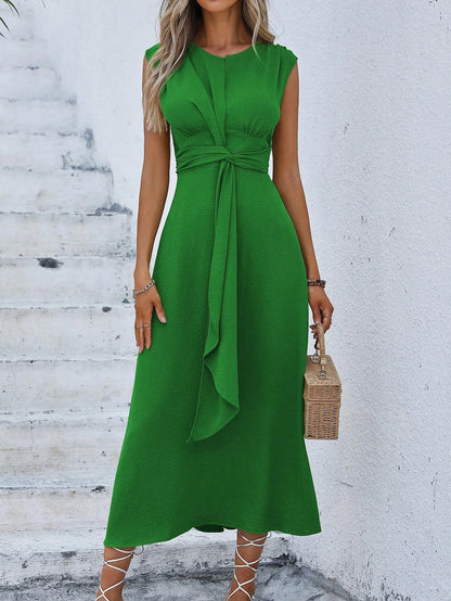 Sleeveless Front Thin Straps Midi Dress