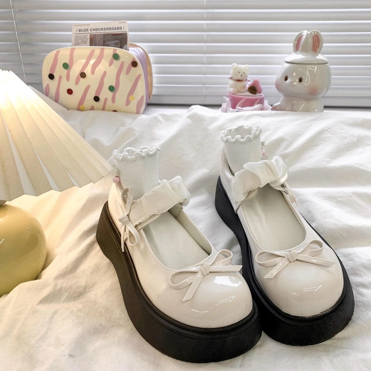 Elegant Bow Princess Glossy Velcro Girls' Casual Shoes
