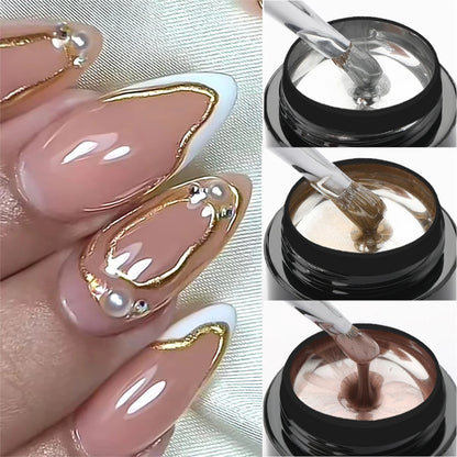 5ml Super Sparkling Painting Gel Nail Polish Platinum Silver Gold Rose Glitter