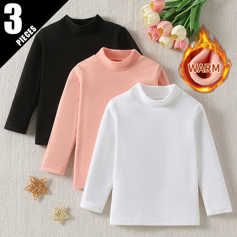 1/2/3piece Autumn And Winter Thick Base Shirt Warm Mid Neck Hoodie