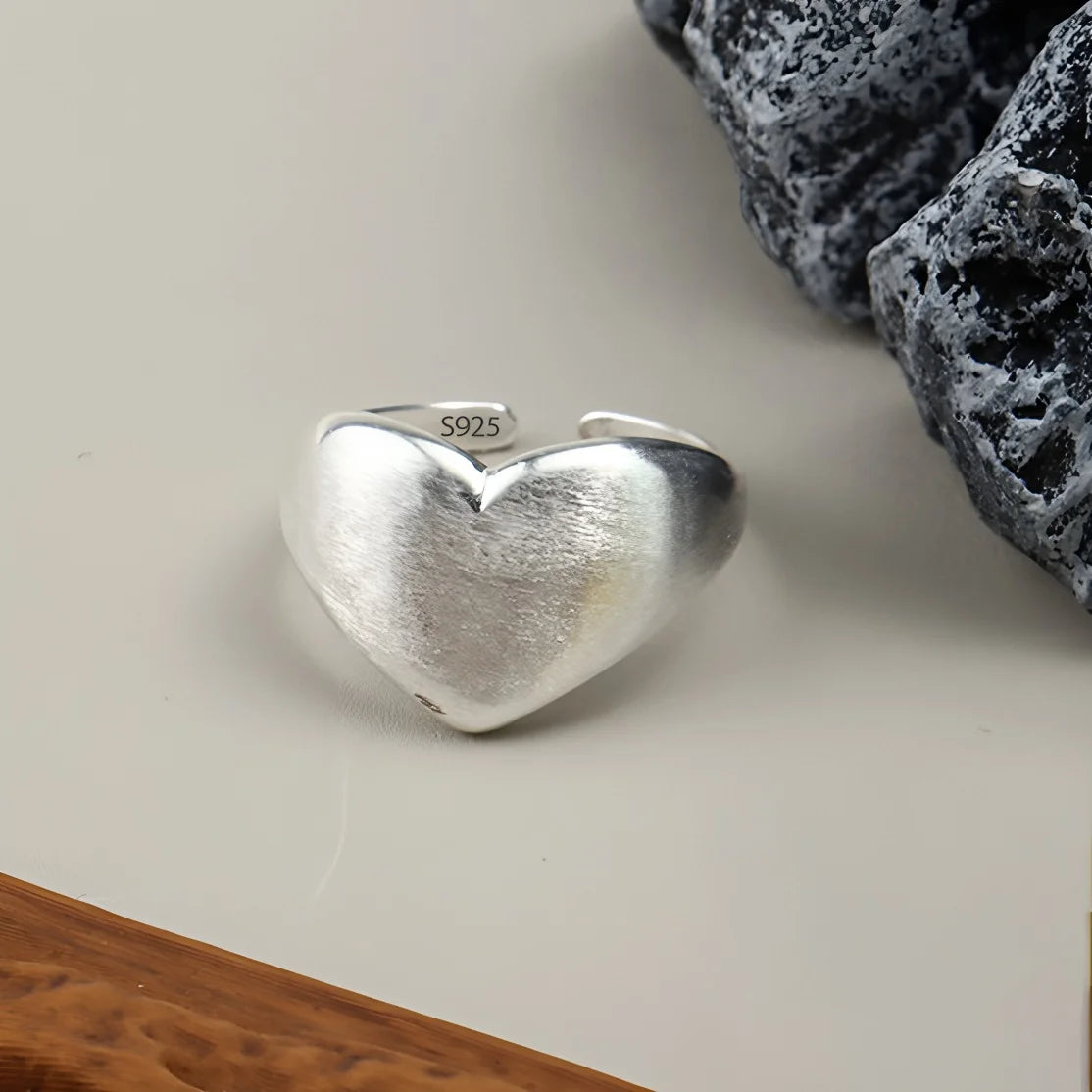 925 Sterling Silver Geometry Crystal Ring