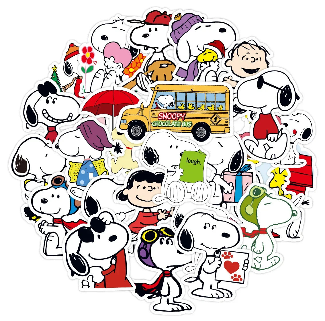 50pcs Snoopy Stickers Cartoon Decoration Sticker
