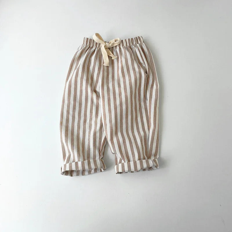 Linen Cotton Stripe Summer Pants