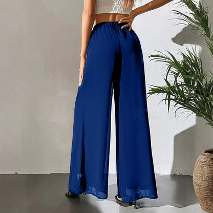 Loose Ice Silk Chiffon Wide Legged Straight Pants