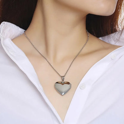 Photo Frame Glossy Stainless Steel Necklaces