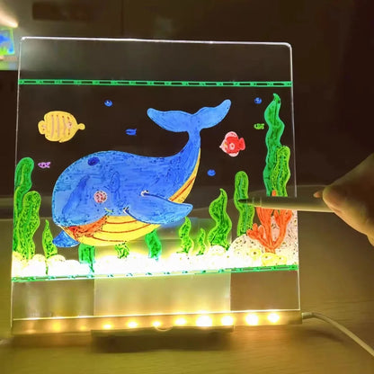 Magic LCD Tablet with Night Light LED Note Board
