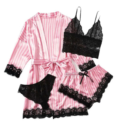 Faux Silk Satin Pajama Set