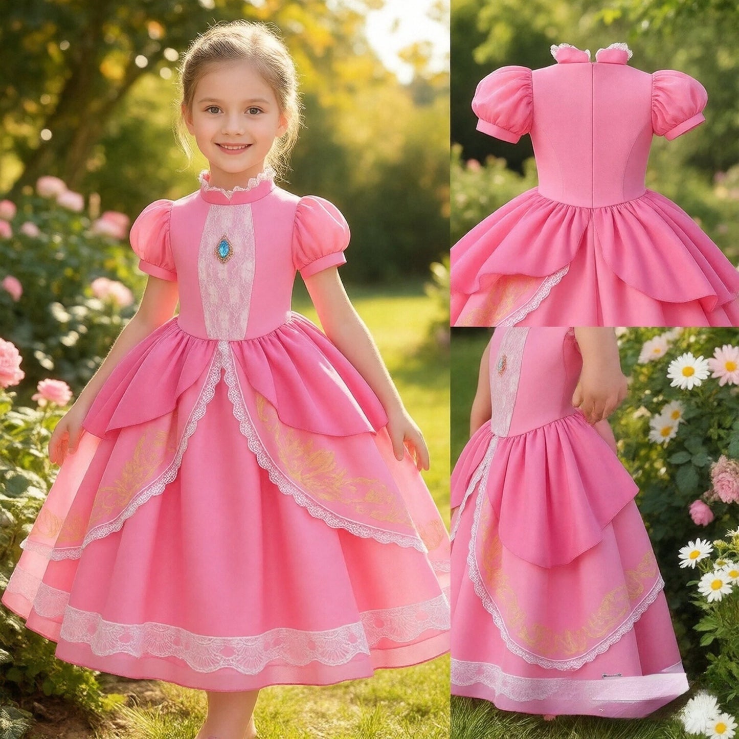 Fancy Puff Sleeves Costume Cosplay Dress