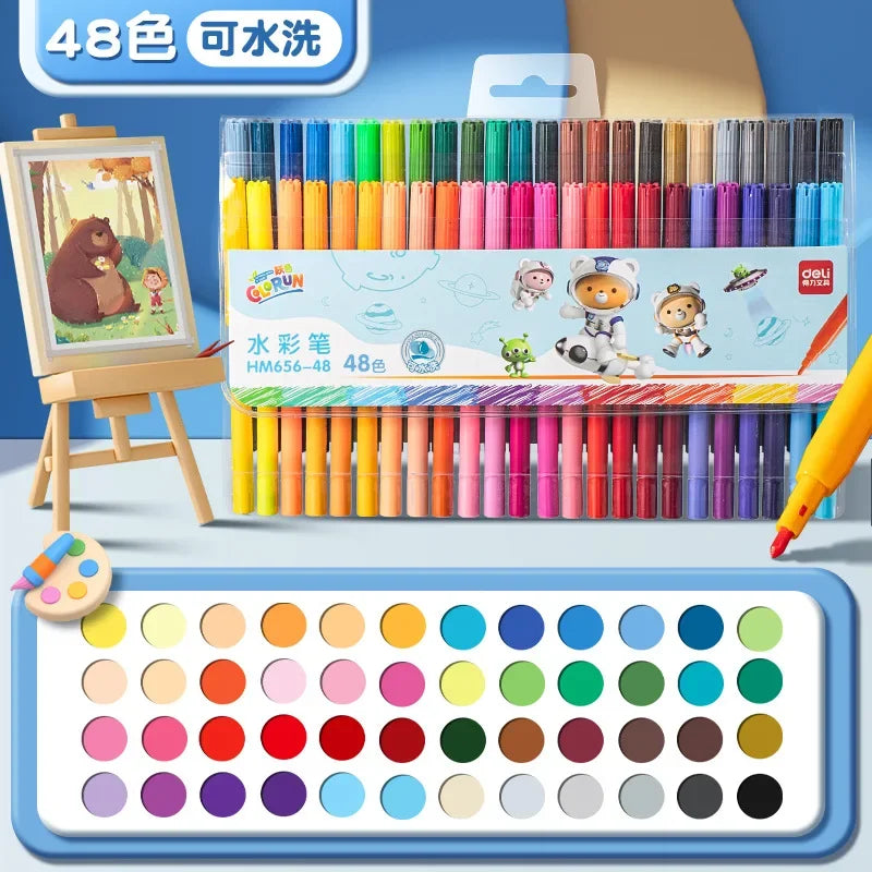 Washable Markers Set for Kids 12/24/36/48 Art Colors Drawing Pen