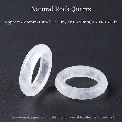 1 Pc Natural Crystal Stone Energy Healing Ring