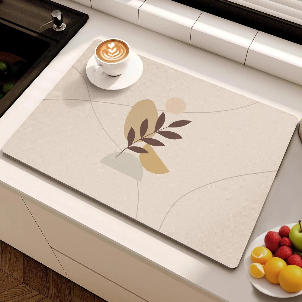Minimalist Lines Diatom Mud Dish Drying Mat