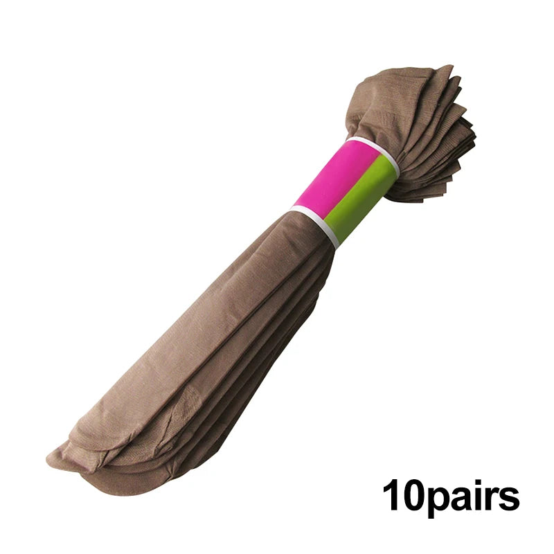 5/10 Pairs Thin Silk Transparent Sexy Socks Set