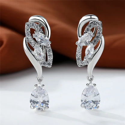 Blue Rainbow Stone Crystal Zircon Earrings