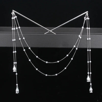 Long Tassel Double Chain Hair Pins Nunchaku Hairpin Chinese Hanfu Hair Stick