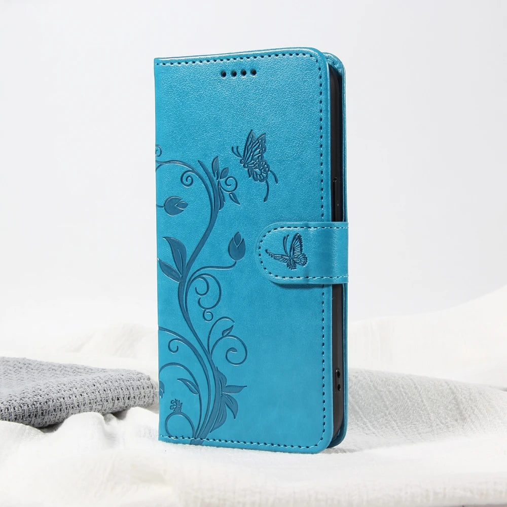 Butterfly Flower Leather Case For Samsung Galaxy Flip Cover