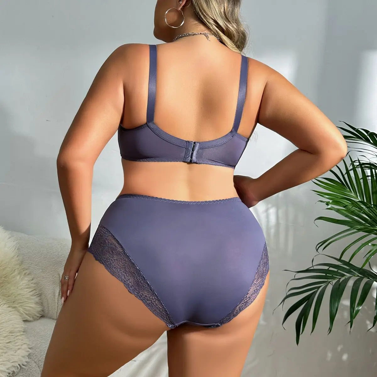 Beauwear Plus Size Bra Ultra Thin Lingerie Set