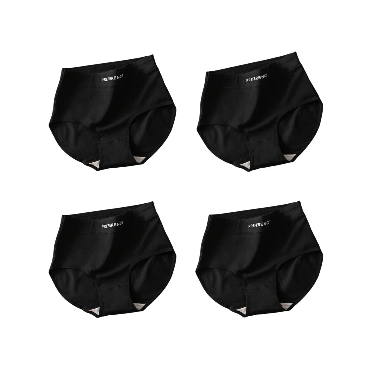 4Pcs/Set High-Waist Cotton Plus Size Lingerie