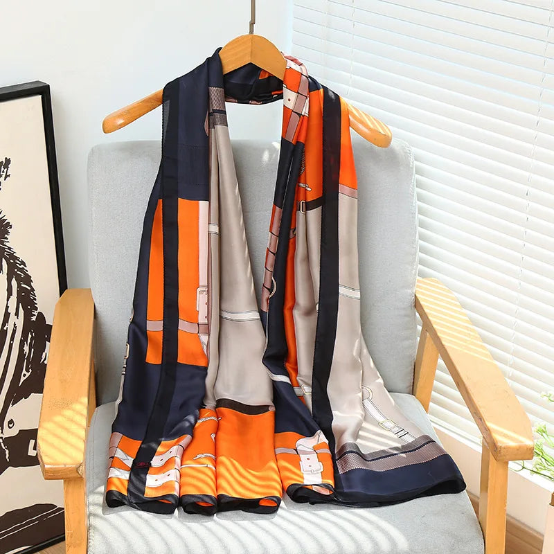 180*90cm Luxury Classic Sun Protection Silk Scarves Silk Shawl