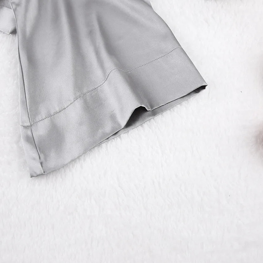 Short Kimono Silky Satin Bathrobe Bride Bridesmaids Robe