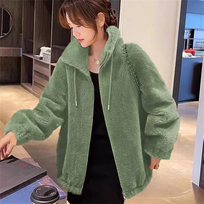 Double Coral Fleece Thick Long Sleeve Coat