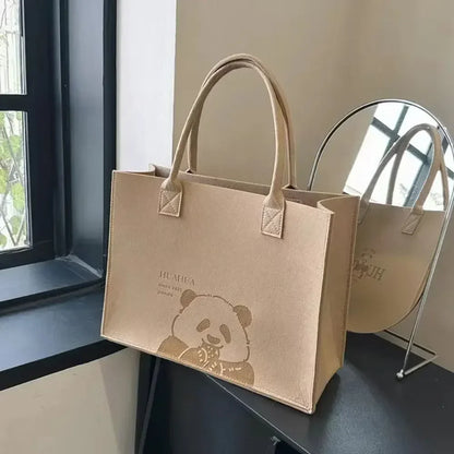 Flower Handbag Felt Large Shoulder Bag